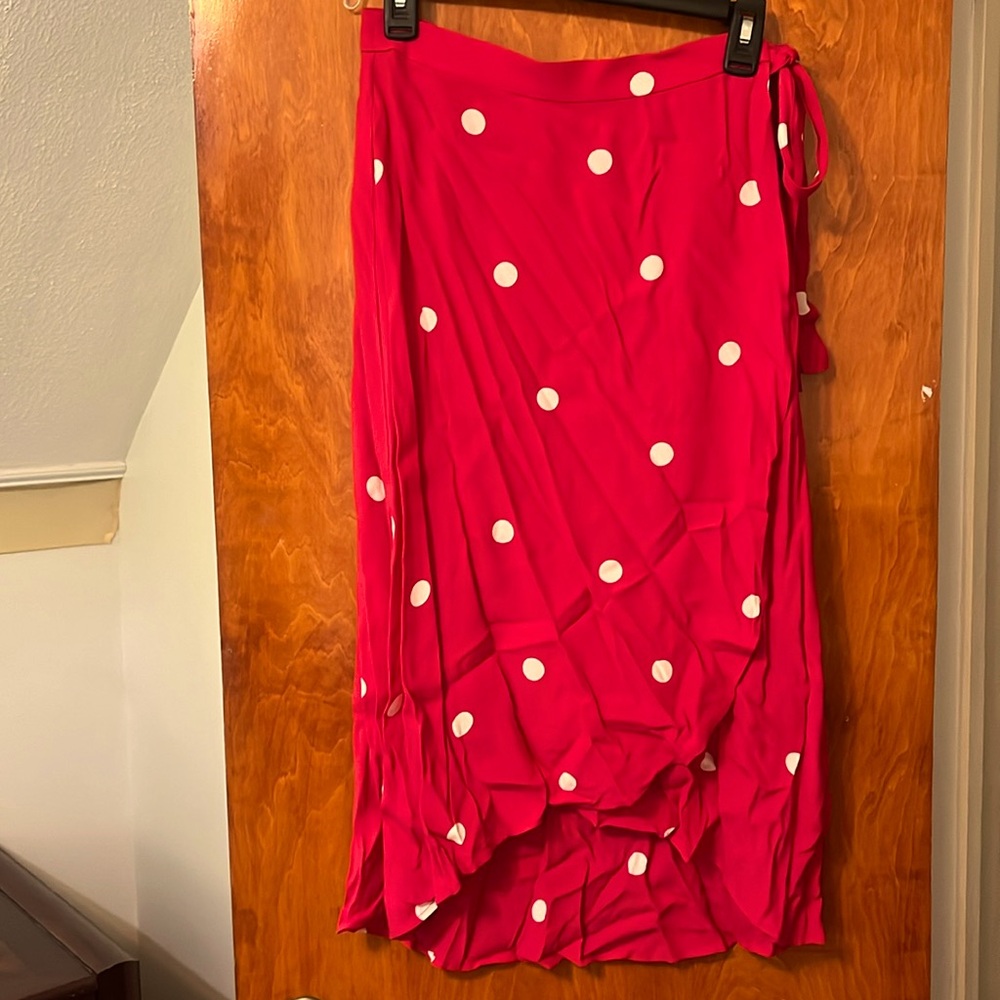 LOFT High Low Polka Dot Wrap Skirt size 2